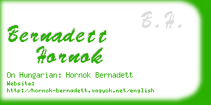 bernadett hornok business card